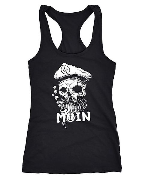 Neverless Tanktop Damen Tank-Top Moin Kapitän Totenkopf Anker Bart Hamburg günstig online kaufen