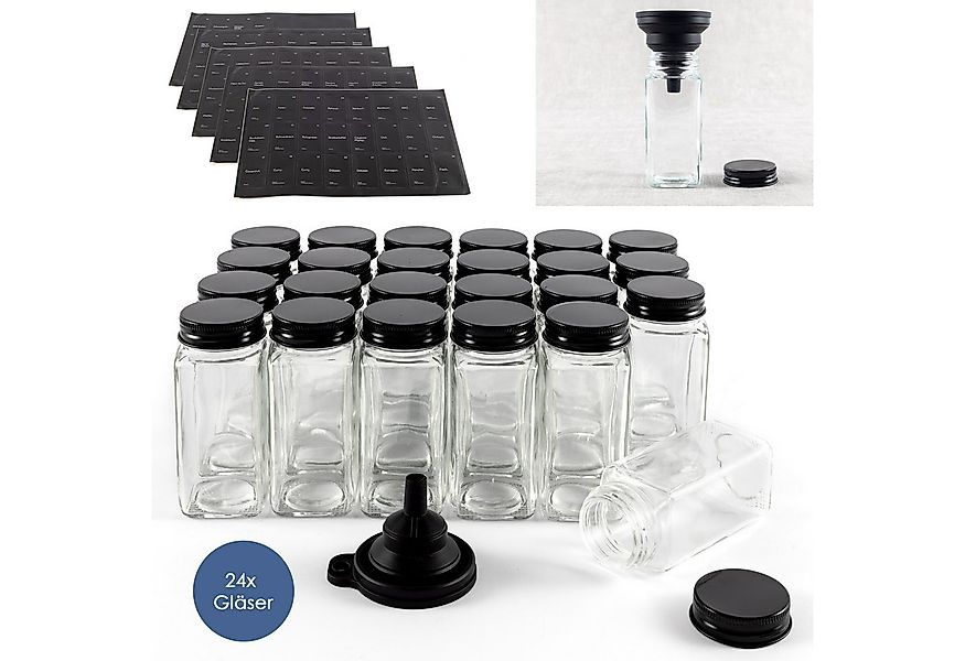 Hanseküche Gewürzbehälter Gewürzgläser Set mit Streueinsatz, Glas, (24 Gewü günstig online kaufen