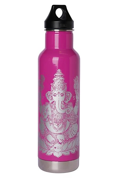 Yoga Vakuum Trinkflasche Edelstahl "Ganesha" 592 Ml Pink / Silber günstig online kaufen