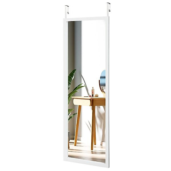 COSTWAY Wandspiegel, höhenverstellbare Hängehaken, Holzrahmen, 120 günstig online kaufen