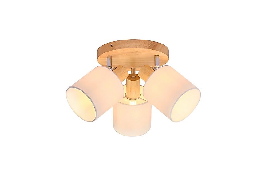 Nettlife Deckenstrahler 3 Flammig Rund Holz Strahler Deckenleuchte E14 Sche günstig online kaufen