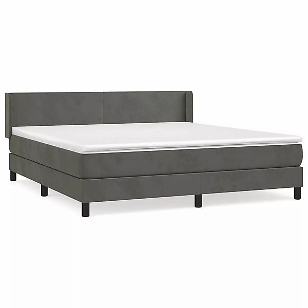 vidaXL Boxspringbett mit Matratze Dunkelgrau 160x200 cm Samt1397470 günstig online kaufen