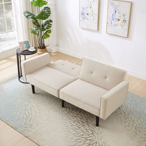 Merax Schlafsofa mit Liegefunktion, 2-in-1 Multifunktions-Sofabett günstig online kaufen