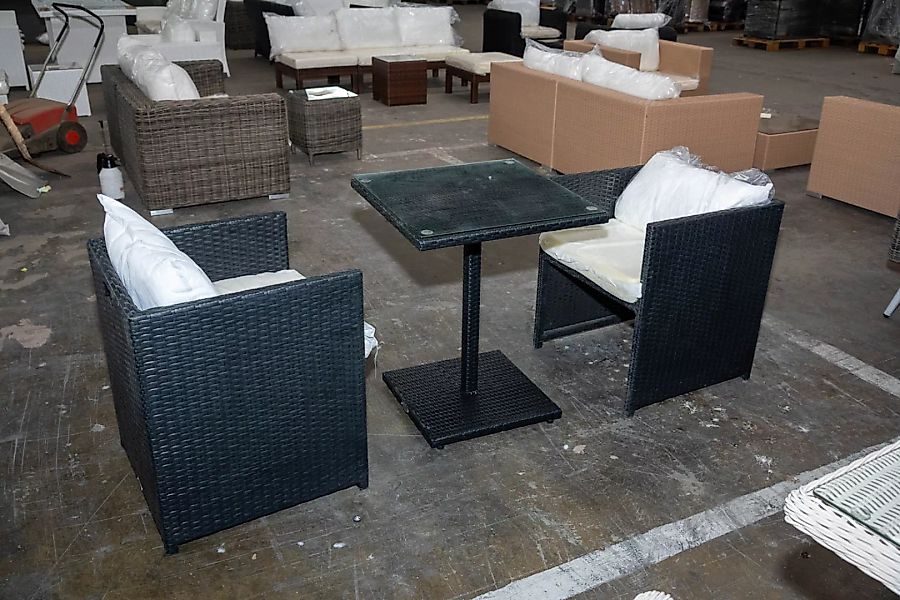 #HBM 2851: 2x Sessel Maui + Tisch Palermo-schwarz günstig online kaufen