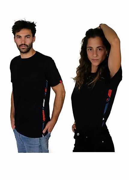Bio T-shirt - Kitenge African Ethno Stripes - Unisex - Schwarz & Weiß - Mae günstig online kaufen