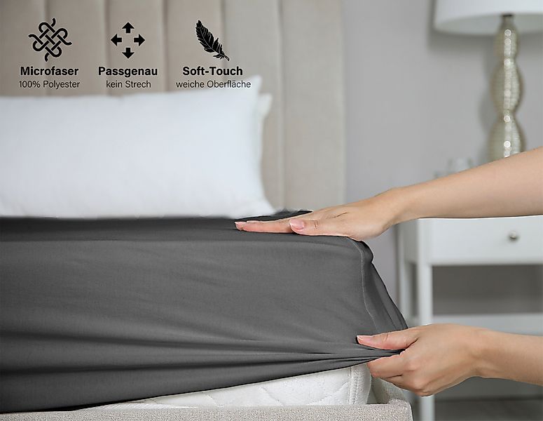 Beautex Spannbettlaken Mikrofaser Spannbetttuch Bettlaken, Premium günstig online kaufen