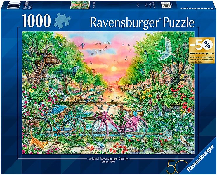 Ravensburger Puzzle Verträumte Fahrräder in Amsterdam, 1000 Puzzleteile, Ma günstig online kaufen