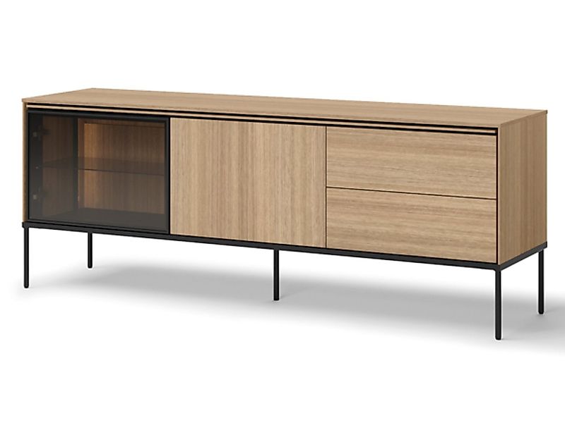 yourhouse24 Lowboard VISSO VI-07 mit Beleuchtung Eiche linear günstig online kaufen