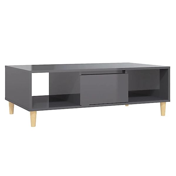 vidaXL Couchtisch Hochglanz-Grau 103,5x60x35 cm Holzwerkstoff Modell 1 günstig online kaufen
