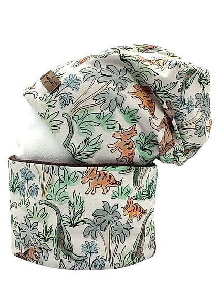 nadycat Beanie DINOSAURIER (2-St., Beanie mit passendem Loop) handgefertigt günstig online kaufen