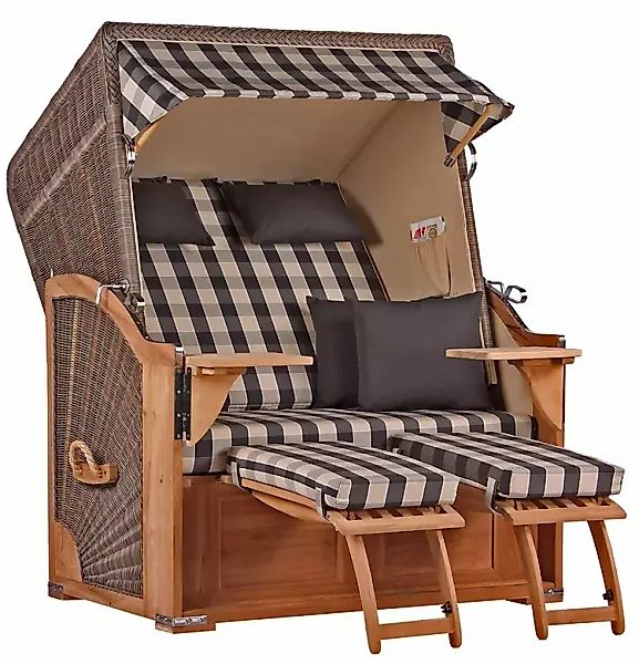 Strandkorb Nordstrand Teak PE grey Dessin 505 günstig online kaufen