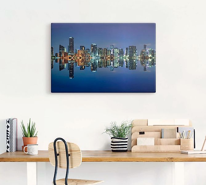 Artland Leinwandbild "Miami Skyline", Amerika, (1 St.), auf Keilrahmen gesp günstig online kaufen