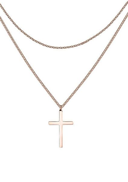 Hey Happiness Kreuzkette Layer Kette mit Kreuz, wasserfest, Delikate Edelst günstig online kaufen