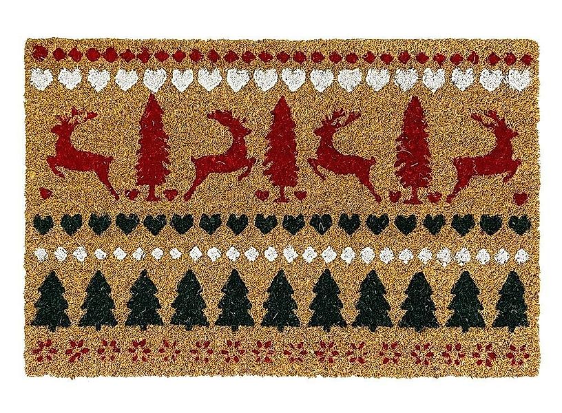 Fußmatte Rentier Tannenbaum Weihnachten Kokos Fussmatte Fußabtreter 40x60cm günstig online kaufen