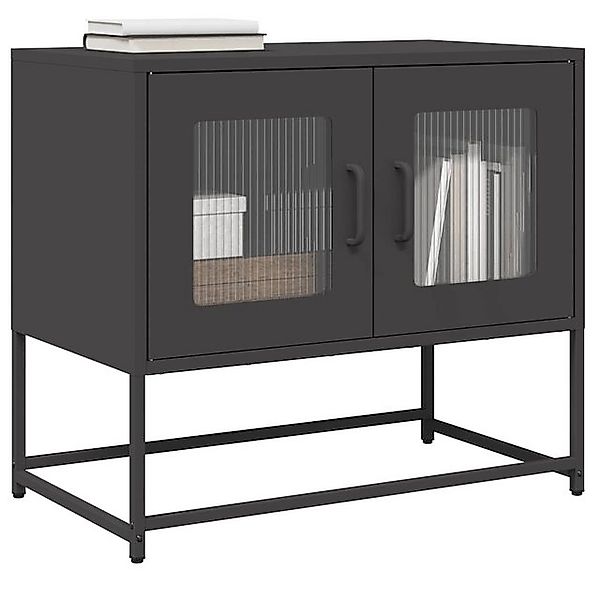 vidaXL Schrankmodule TV-Schrank Schwarz 68x39x60,5 cm Kaltgewalzter Stahl günstig online kaufen