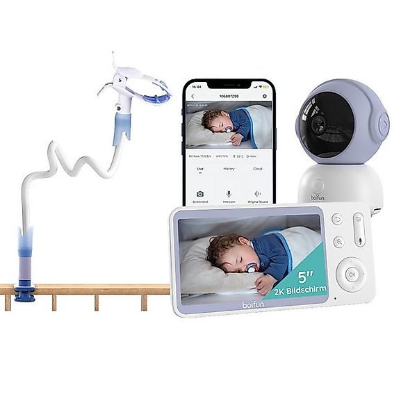 Boifun Video-Babyphone Babyphone 720P mit Kamera 5 Zoll Baby Monitor, mit K günstig online kaufen