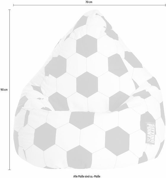 Sitting Point Sitzsack BeanBag Fußball 120 l Schwarz-Weiß Fußball-Muster günstig online kaufen