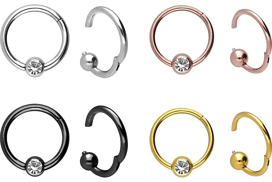 PIERCINGLINE Nasenpiercing Chirurgenstahl Segmentring Clicker KRISTALL Ohrp günstig online kaufen