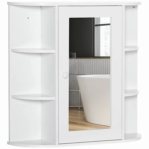 HOMCOM Spiegelschrank Badspiegel Wandmontage mit 8 Fächern (Badeschrank, 1- günstig online kaufen