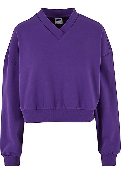URBAN CLASSICS Rundhalsshirt "Urban Classics Damen Ladies Cropped V-Neck", günstig online kaufen