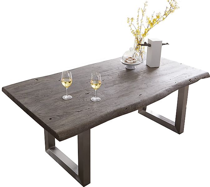 DELIFE Esstisch Edge, Akazie Platin 180x90 günstig online kaufen