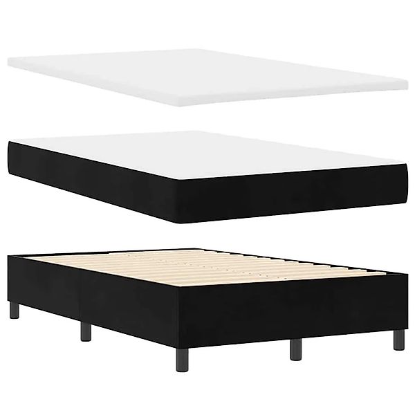 vidaXL Boxspringbett mit Matratze Schwarz 120 x 200 cm Samt 3344572 günstig online kaufen