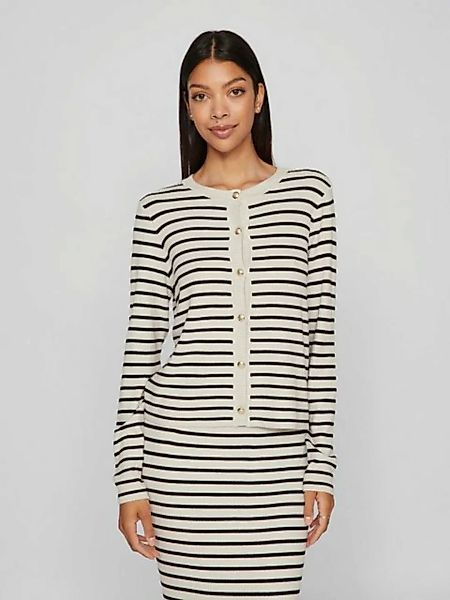 Vila Cardigan Strickjacke Langarm Rundhals Knopfleiste VIZICHA L/S STRIPED günstig online kaufen