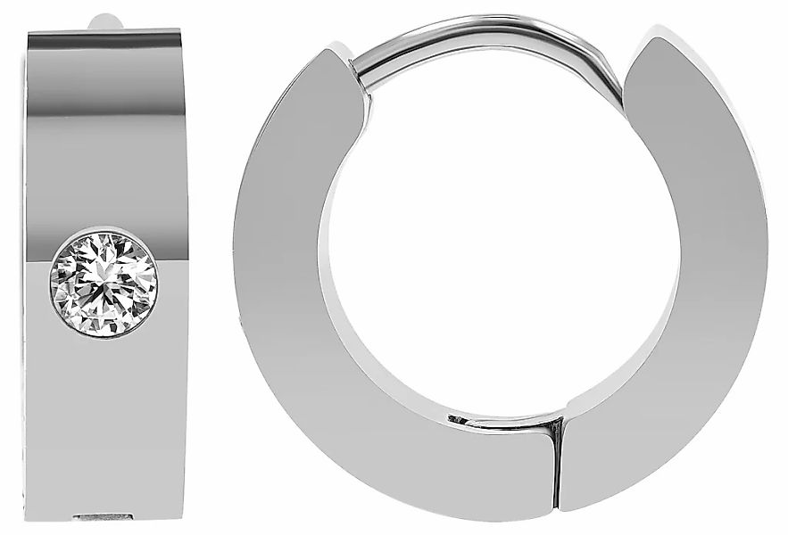 Adelia´s Paar Creolen "Damen Ohrringe – Creole aus Edelstahl mit Strass Ste günstig online kaufen