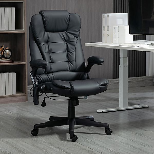 HOMCOM Bürostuhl mit hoher Rückenlehne, Massage Bürostuhl, Kunstleder, dreh günstig online kaufen