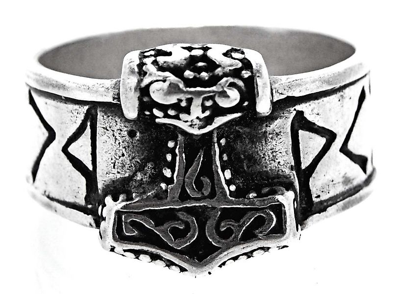 Kiss of Leather Silberring Ring Fingerring Thorshammer Gr. 52-80 Thors Hamm günstig online kaufen