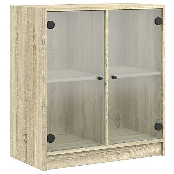 vidaXL Beistellschrank Beistellschrank mit Glastüren Sonoma-Eiche 68x37x75, günstig online kaufen