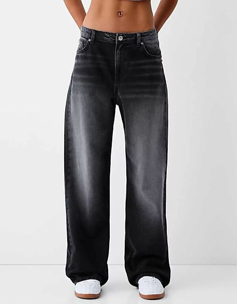 Bershka Baggy-Jeans Damen 36 Grau günstig online kaufen