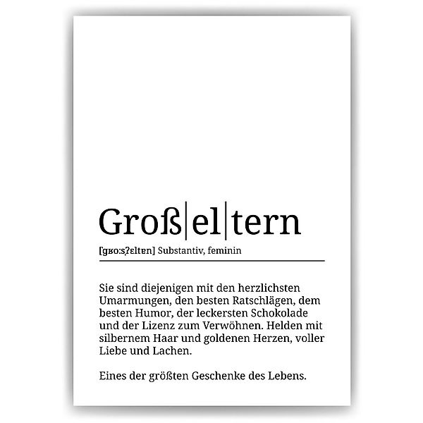 Tigerlino Poster Großeltern Definition Wandbild Oma günstig online kaufen