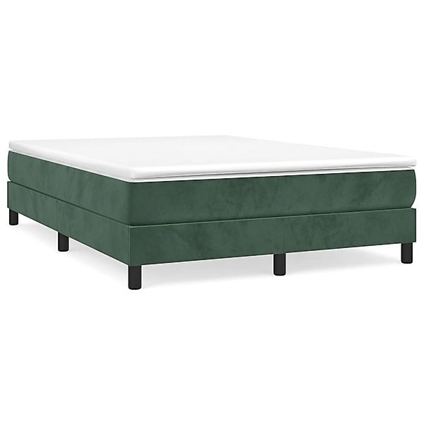 vidaXL Boxspringbett mit Matratze Dunkelgrün 140x200 cm Samt1396967 günstig online kaufen