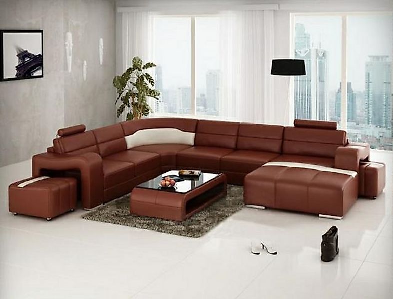 JVmoebel Ecksofa Wohnlandschaft Couch Polster Eck Garnitur Designer Lederso günstig online kaufen