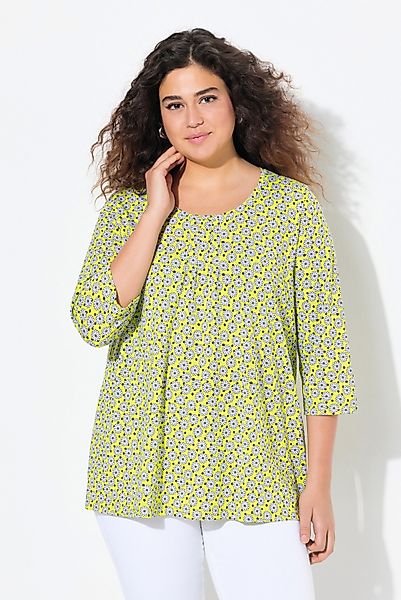 Ulla Popken T-Shirt T-Shirt Blüten A-Linie günstig online kaufen