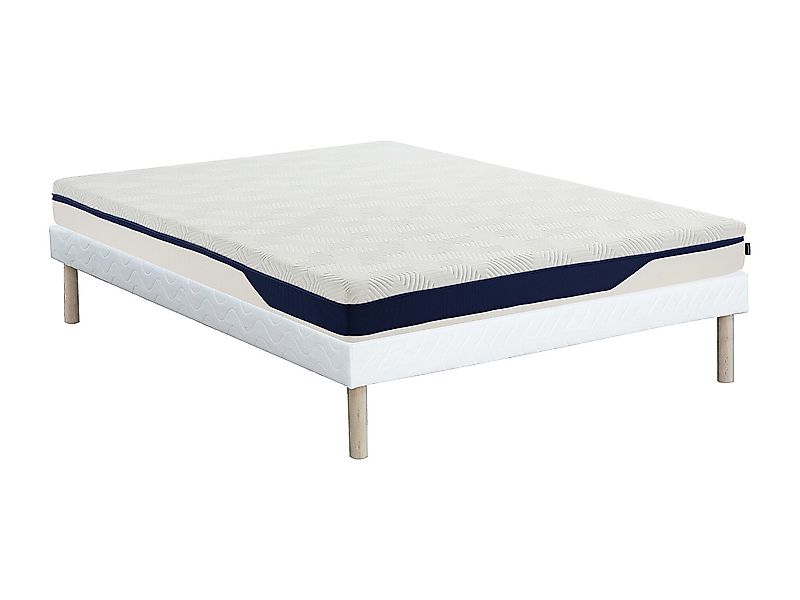 Bett-Set 140 x 190 cm Polsterbett + Matratze Memory-Schaum 7 Zonen, abnehmb günstig online kaufen