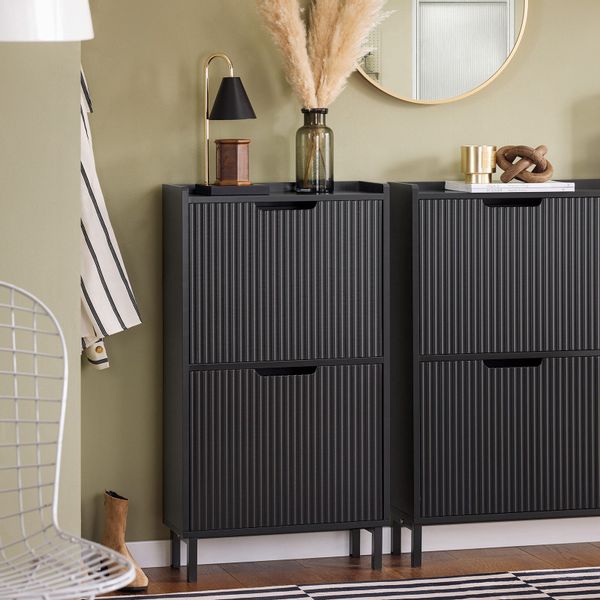 SoBuy Schuhkipper mit 2 Klappen Schuhschrank Schmal für Diele Flur FSR177-S günstig online kaufen