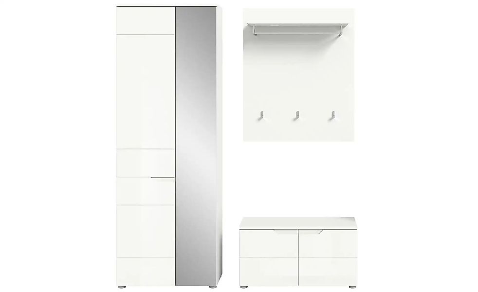 Garderobenkombination   ¦ weiß ¦ Maße (cm): B: 163 H: 193 T: 37.0 Garderobe günstig online kaufen