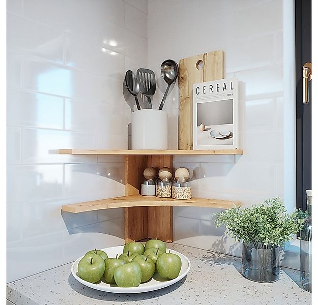 Vicco Eckregal Roman, Goldkraft Eiche, 43.5 x 37 cm, 1-tlg. günstig online kaufen