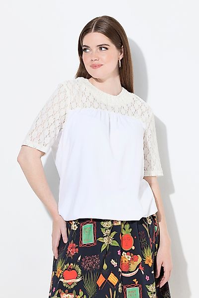 Ulla Popken T-Shirt T-Shirt Spitze Stehkragen günstig online kaufen