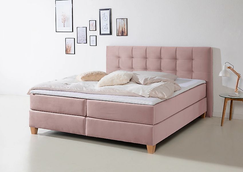 Home affaire Boxspringbett »Moulay«, inkl. Topper, in Überlänge 220 cm, 3 H günstig online kaufen