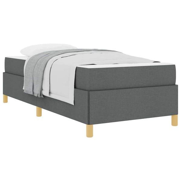 vidaXL Bett Boxspringbett Weiß und Dunkelgrau günstig online kaufen