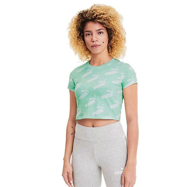 Puma Amplified All Over Print Fitted Kurzarm T-shirt M Mist Green günstig online kaufen