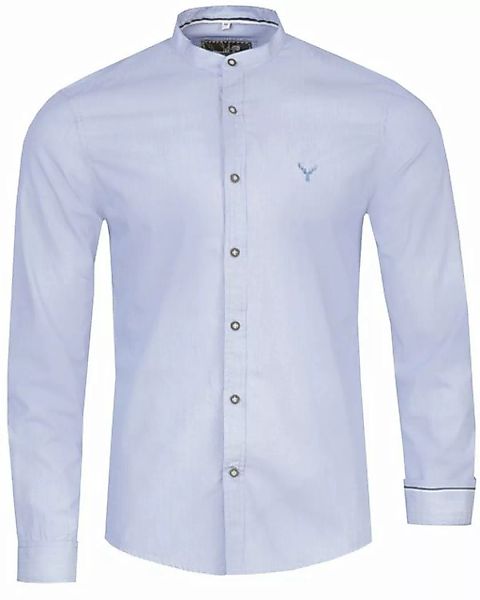 MarJo Trachtenhemd 'Benjamin' mit Stehkragen 661700, Light Denim ges günstig online kaufen