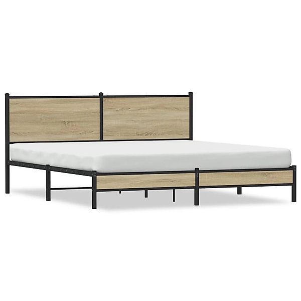 vidaXL Metallbett ohne Matratze Sonoma-Eiche 180x200 cm 3301391 günstig online kaufen