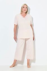 Ulla Popken Pyjama Pyjama Lochstickerei Halbarm günstig online kaufen