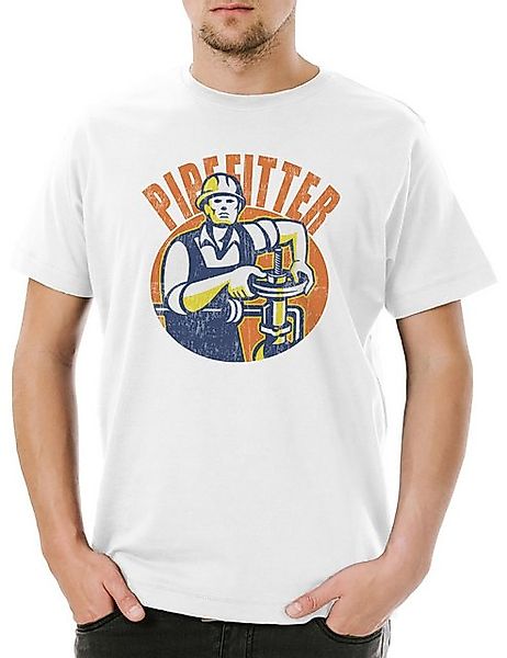 Urban Backwoods Print-Shirt Urban Backwoods Pipefitter Herren T-Shirt Weiß günstig online kaufen