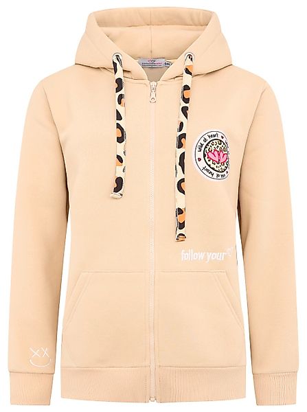 Zwillingsherz Kapuzensweatjacke, mit Bindebändern in Leo-Optik günstig online kaufen