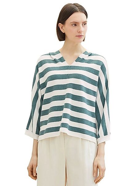 TOM TAILOR Kapuzenpullover mit weitem V-Ausschnitt günstig online kaufen